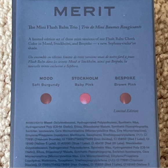 MERIT MINI BLUSH BALM CREAM BLUSH TRIO SET-NEW - Picture 6 of 6